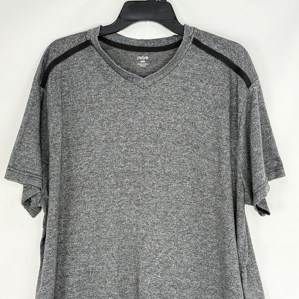 Mitre Gray XL T-Shirt V Neck Short Sleeve Men's Casual Top